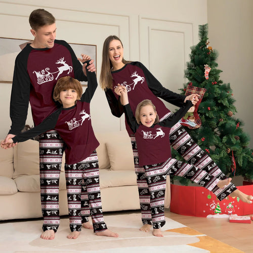 Cute Christmas deer family pajamas. Soft pullover set for parents and kids, perfect for holiday photos, cozy nights, and festive family traditions.