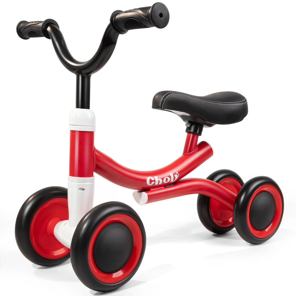 Lightweight 4-wheel balance bike for toddlers. Safe, stable, and ergonomic — perfect for ages 1–2 learning balance, coordination, and confidence.