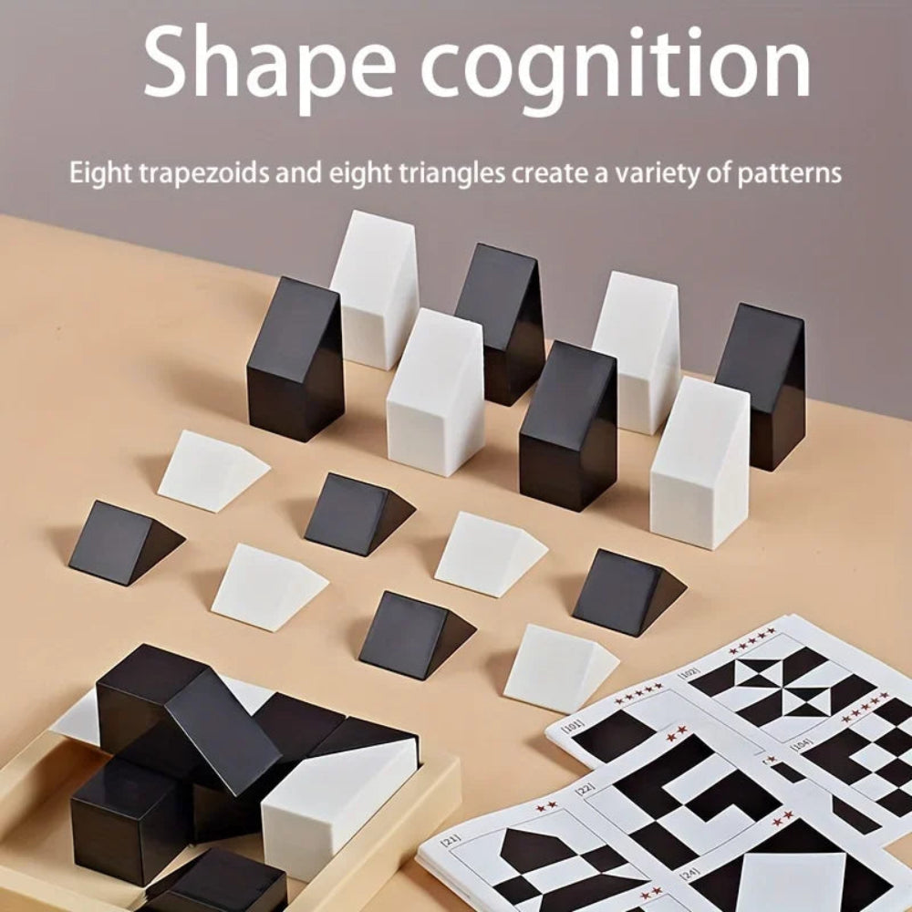 Logic montessori block puzzle with 120 challenges. Safe, durable, and fun toy that builds problem-solving, focus, and spatial reasoning skills.