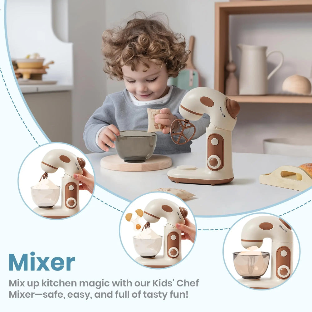 Safe and fun pretend play kitchen for kids. Realistic lights and sounds inspire creativity and learning with accessories.