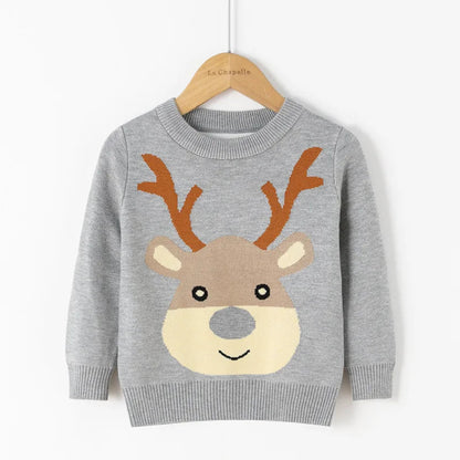 Cute cartoon Christmas sweater for kids. Soft, cozy, and breathable knit — perfect for winter warmth, playtime, and festive celebrations.