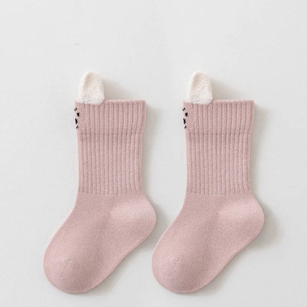 Soft cotton cartoon socks for kids. Breathable, comfy, and adorable—perfect for boys and girls aged 0–8 years for autumn and winter wear.