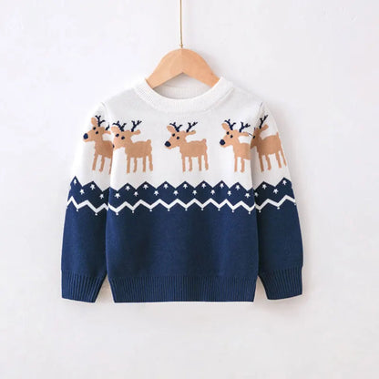Cute cartoon Christmas sweater for kids. Soft, cozy, and breathable knit — perfect for winter warmth, playtime, and festive celebrations.