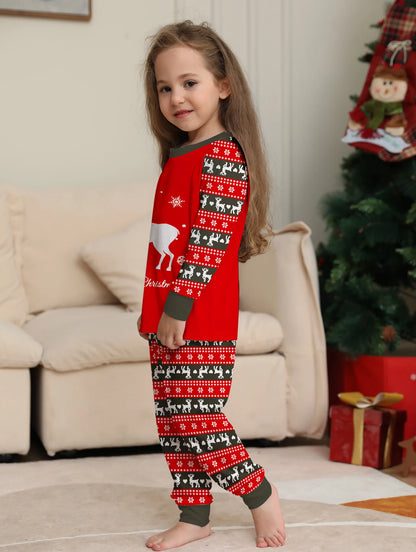 Santa & Reindeer Print Family Christmas Pajamas