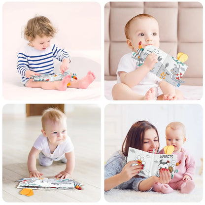 Soft Baby Books Toys 3D Touch and Feel Crinkle Cloth Books Babies Infant Kids Touch and Feel Crinkle for Infants Toddler Gifts