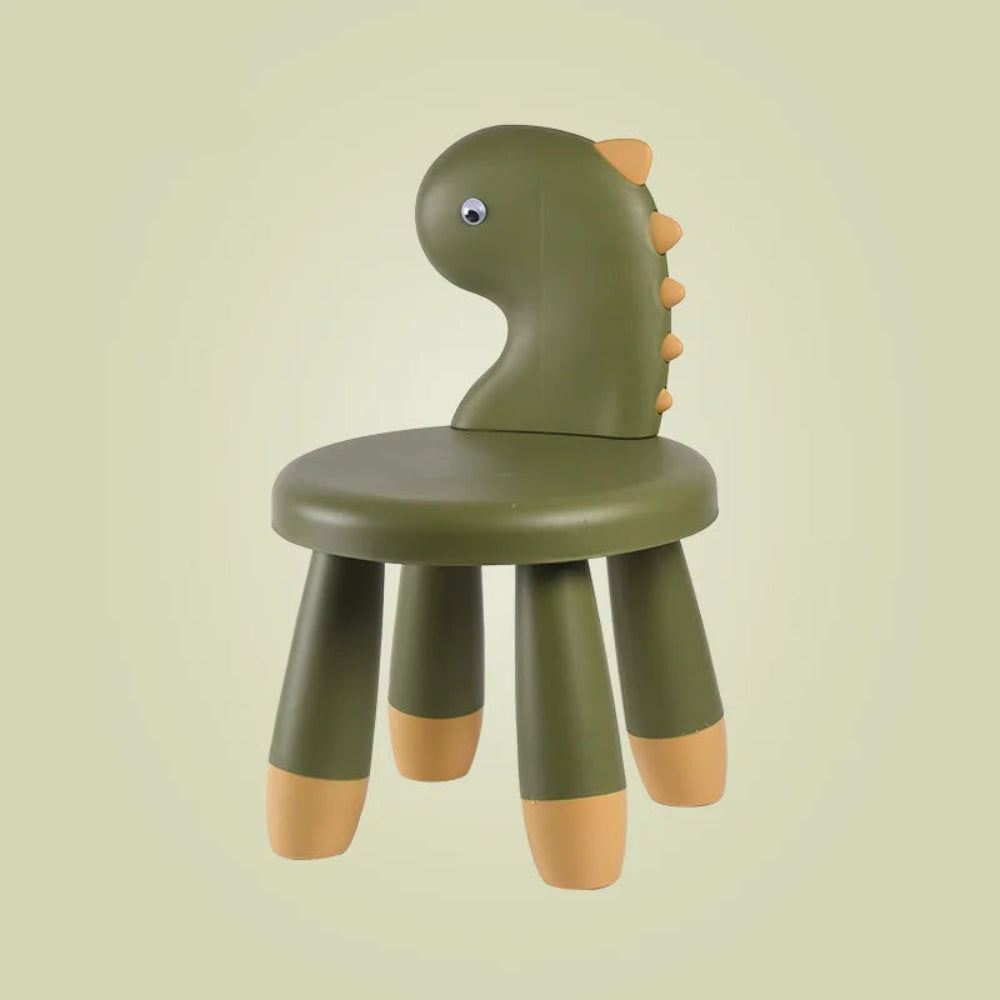 Cute dinosaur kids chair with Nordic design. Safe, durable, and non-slip seat that adds comfort, fun, and style to any play or study space.