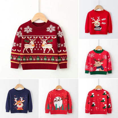Cute cartoon Christmas sweater for kids. Soft, cozy, and breathable knit — perfect for winter warmth, playtime, and festive celebrations.