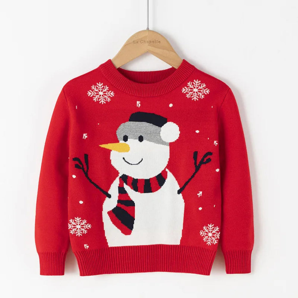 Cute cartoon Christmas sweater for kids. Soft, cozy, and breathable knit — perfect for winter warmth, playtime, and festive celebrations.