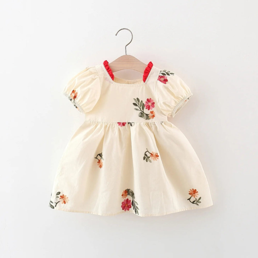 Adorable embroidered cotton summer dress for girls. Soft, breathable, and perfect for sunny days, playtime, and special occasions.