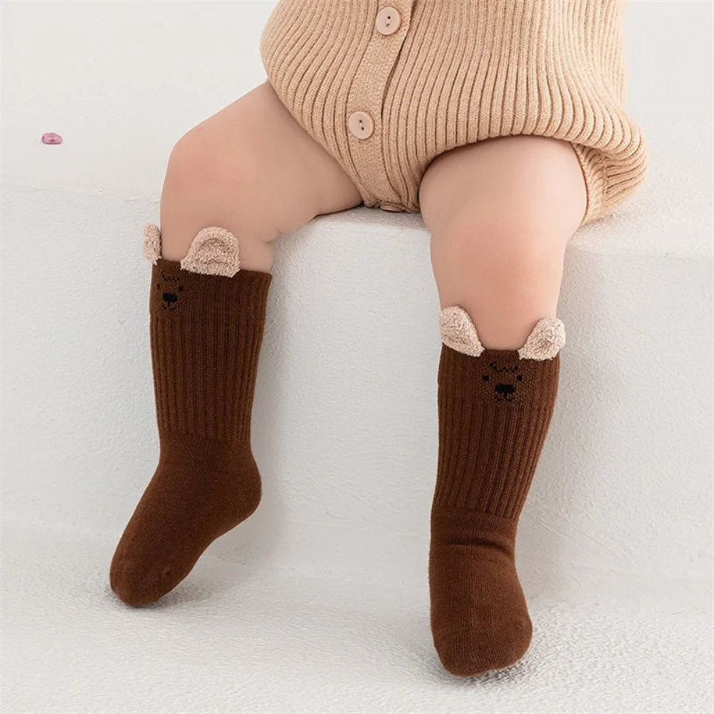 Soft cotton cartoon socks for kids. Breathable, comfy, and adorable—perfect for boys and girls aged 0–8 years for autumn and winter wear.