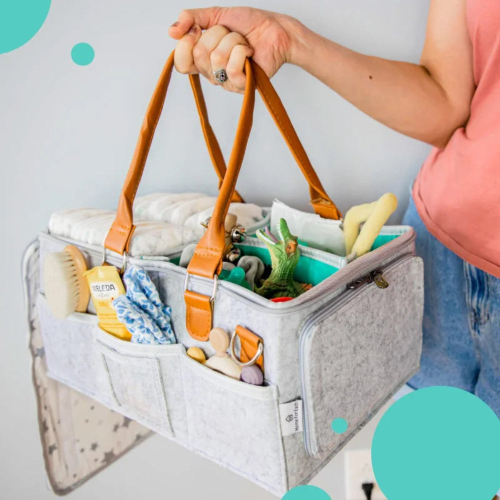 Spacious waterproof diaper storage bag. Lightweight, durable, and perfect for home, travel, or organizing baby essentials with ease.