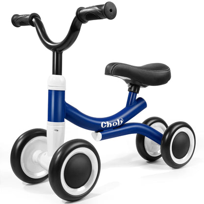 Lightweight 4-wheel balance bike for toddlers. Safe, stable, and ergonomic — perfect for ages 1–2 learning balance, coordination, and confidence.