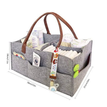 Spacious waterproof diaper storage bag. Lightweight, durable, and perfect for home, travel, or organizing baby essentials with ease.