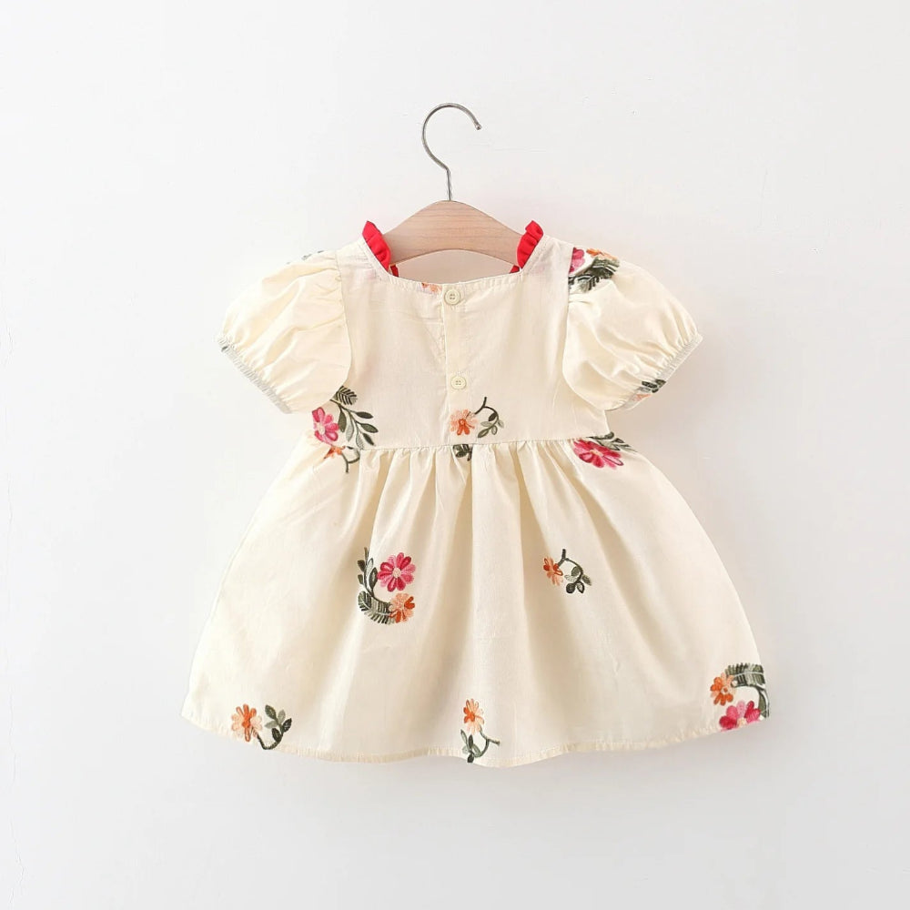 Adorable embroidered cotton summer dress for girls. Soft, breathable, and perfect for sunny days, playtime, and special occasions.