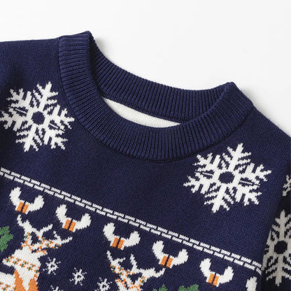 Cute cartoon Christmas sweater for kids. Soft, cozy, and breathable knit — perfect for winter warmth, playtime, and festive celebrations.