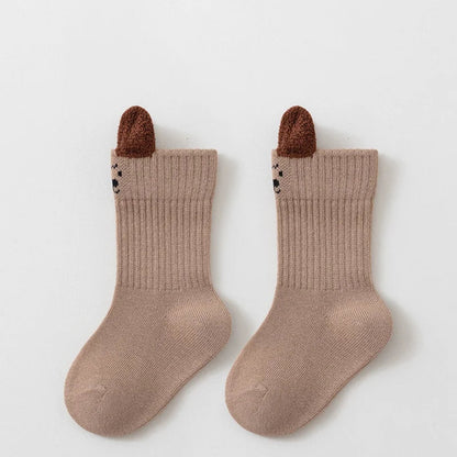 Soft cotton cartoon socks for kids. Breathable, comfy, and adorable—perfect for boys and girls aged 0–8 years for autumn and winter wear.