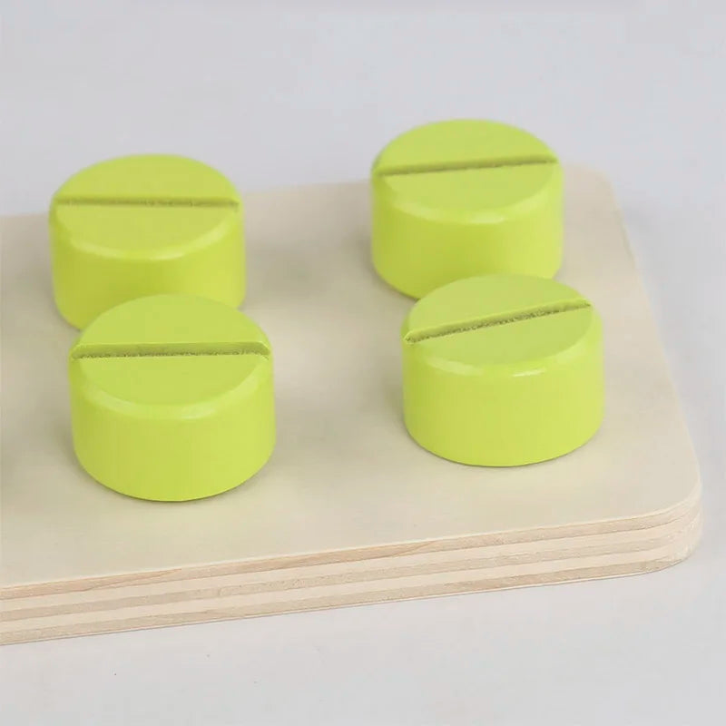 Children Wooden Screw Nut Combination Disassembly Counting Board Building Blocks Montessori Math Game Educational Toys For Kids