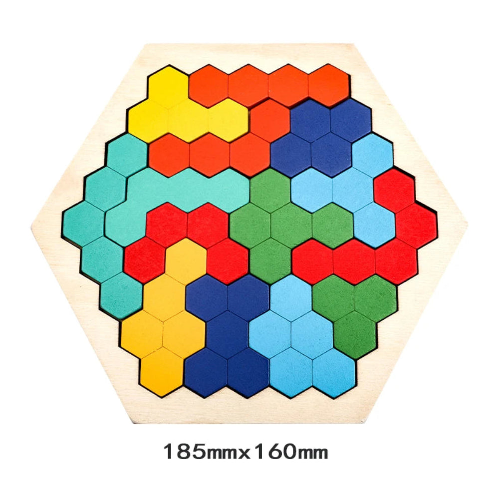Colorful 3D Montessori wooden puzzle for kids. Safe, educational toy that develops logic, creativity, and fine motor skills through hands-on play.