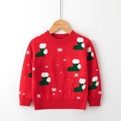 Cute cartoon Christmas sweater for kids. Soft, cozy, and breathable knit — perfect for winter warmth, playtime, and festive celebrations.