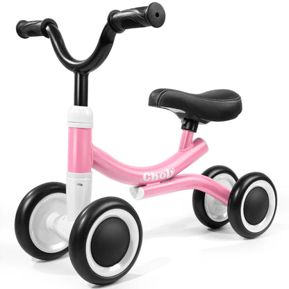 Lightweight 4-wheel balance bike for toddlers. Safe, stable, and ergonomic — perfect for ages 1–2 learning balance, coordination, and confidence.