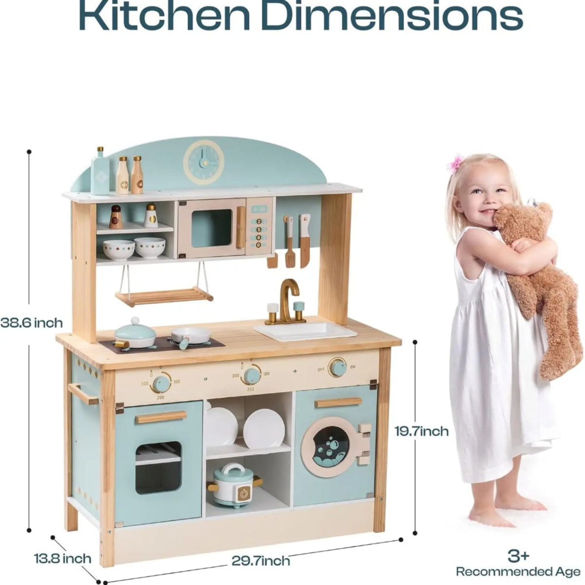 Realistic wooden play kitchen for kids. Safe, durable, and eco-friendly design that inspires creativity, learning, and imaginative play.