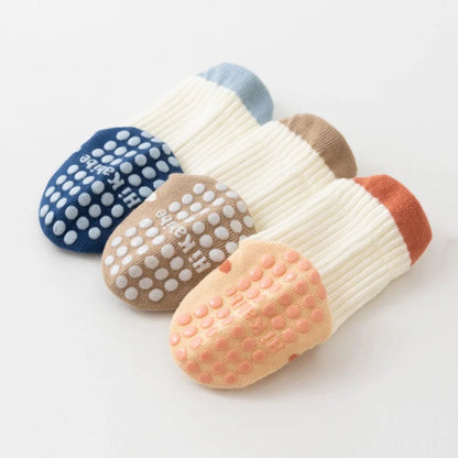 Soft cotton anti-slip socks for boys and girls. Safe, breathable, and comfy—perfect for playtime and daily wear all year round.
