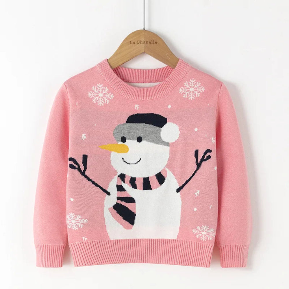 Cute cartoon Christmas sweater for kids. Soft, cozy, and breathable knit — perfect for winter warmth, playtime, and festive celebrations.