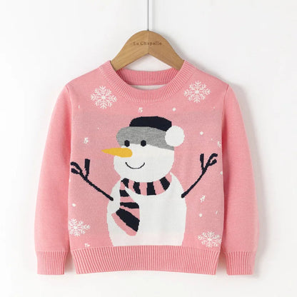 Cute cartoon Christmas sweater for kids. Soft, cozy, and breathable knit — perfect for winter warmth, playtime, and festive celebrations.