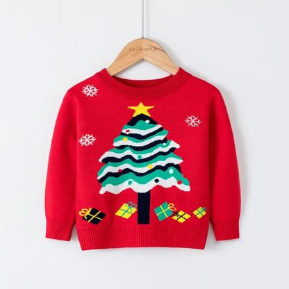 Cute cartoon Christmas sweater for kids. Soft, cozy, and breathable knit — perfect for winter warmth, playtime, and festive celebrations.