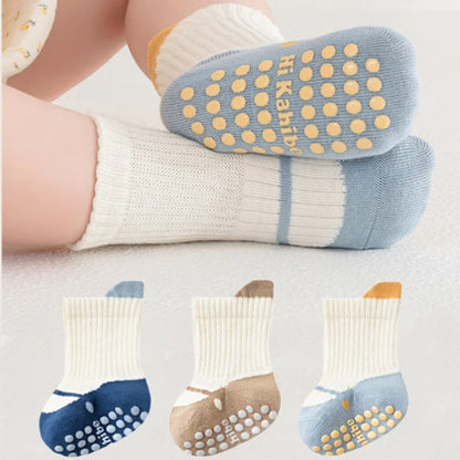 Soft cotton anti-slip socks for boys and girls. Safe, breathable, and comfy—perfect for playtime and daily wear all year round.