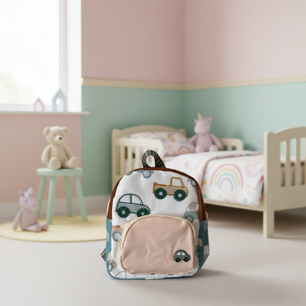 Lightweight Disney kids backpack with cute car embroidery. Durable, colorful, and perfect for school, travel, and everyday adventures.