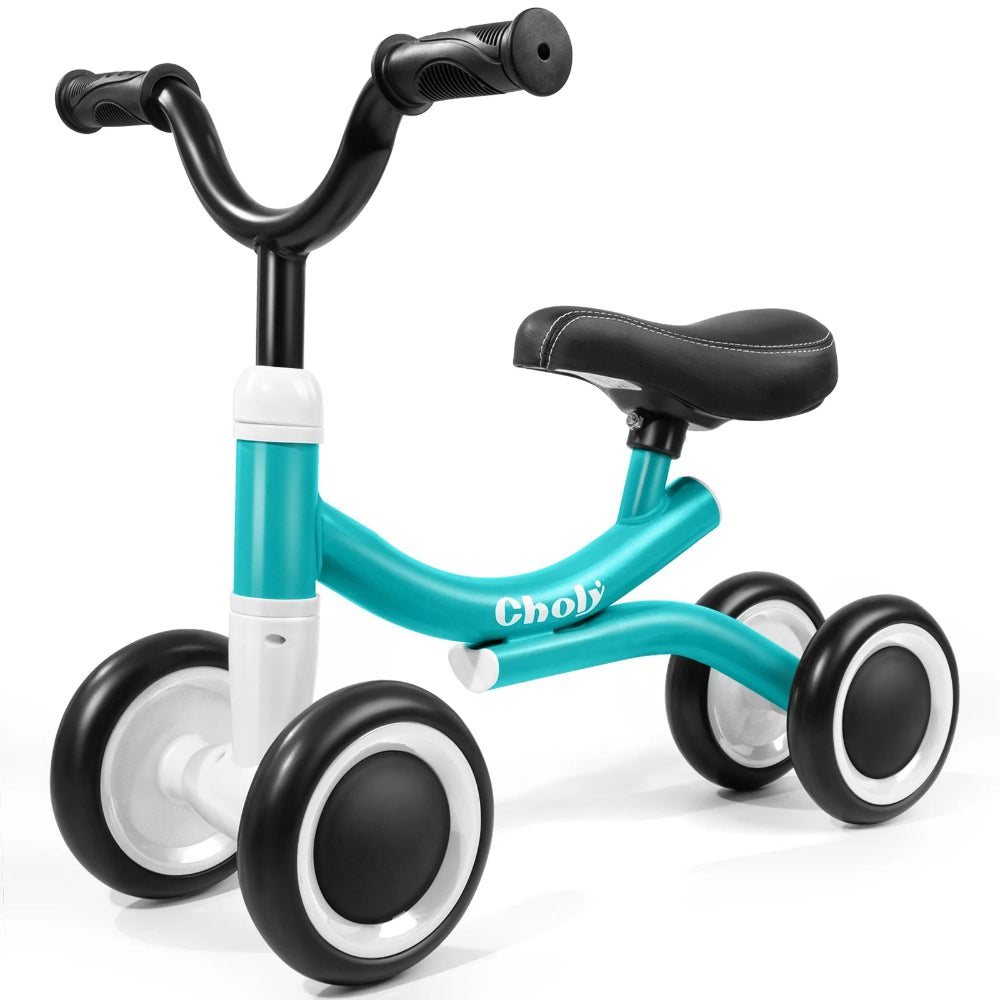 Lightweight 4-wheel balance bike for toddlers. Safe, stable, and ergonomic — perfect for ages 1–2 learning balance, coordination, and confidence.