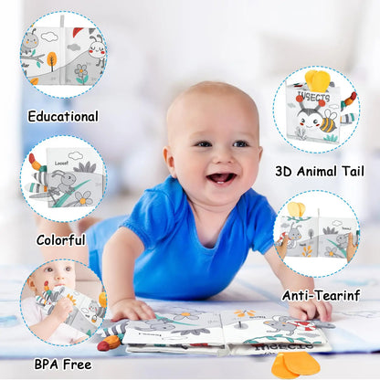 Soft Baby Books Toys 3D Touch and Feel Crinkle Cloth Books Babies Infant Kids Touch and Feel Crinkle for Infants Toddler Gifts