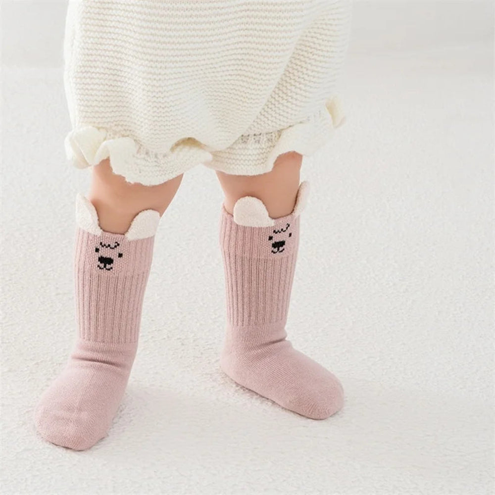 Soft cotton cartoon socks for kids. Breathable, comfy, and adorable—perfect for boys and girls aged 0–8 years for autumn and winter wear.