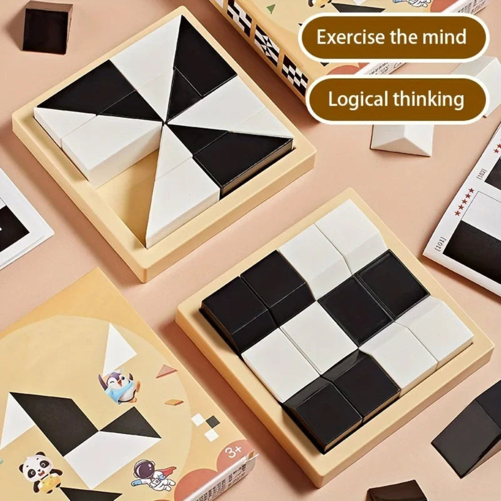 Logic montessori block puzzle with 120 challenges. Safe, durable, and fun toy that builds problem-solving, focus, and spatial reasoning skills.