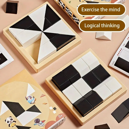 Logic montessori block puzzle with 120 challenges. Safe, durable, and fun toy that builds problem-solving, focus, and spatial reasoning skills.