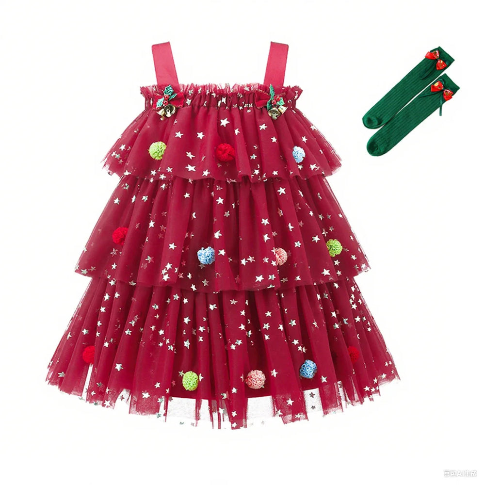 Adorable Christmas tree tutu dress for girls. Soft, festive, and comfy — perfect for holiday parties, photos, and magical family moments.