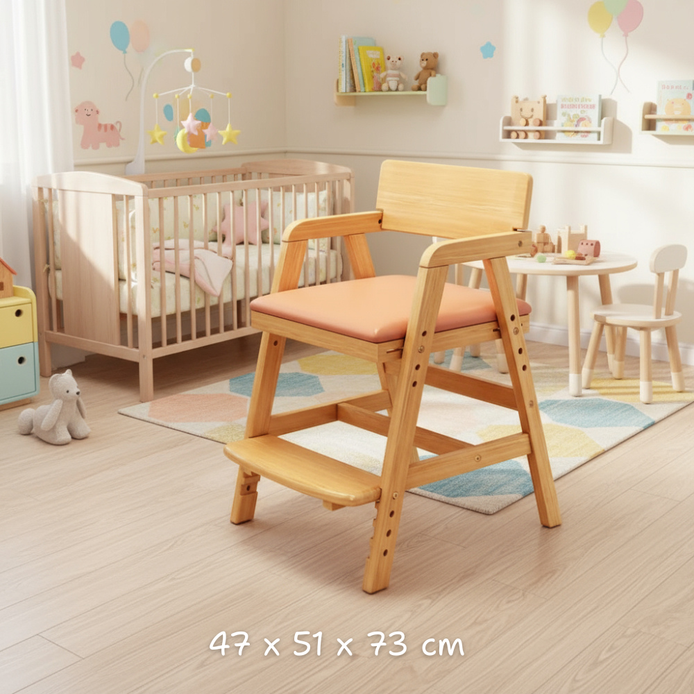 Adjustable montessori wooden kids chair for dining and study. Safe, ergonomic, and durable design that grows with your child in comfort and style.