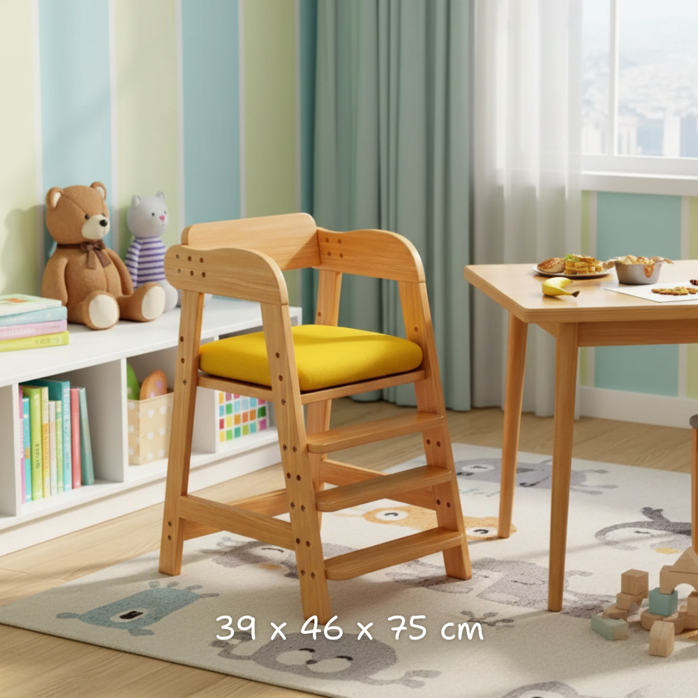 Adjustable montessori wooden kids chair for dining and study. Safe, ergonomic, and durable design that grows with your child in comfort and style.