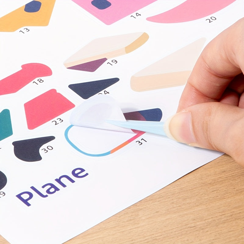 Livro de pintura de puzzle de adesivo DIY para crianças, criativo com temas múltiplos de adesivo 3D, portátil e silencioso, livro de adesivo feito à mão, presente de brinquedo de adesivo para crianças