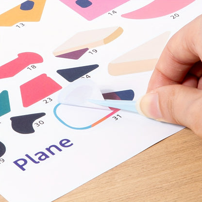 Livro de pintura de puzzle de adesivo DIY para crianças, criativo com temas múltiplos de adesivo 3D, portátil e silencioso, livro de adesivo feito à mão, presente de brinquedo de adesivo para crianças