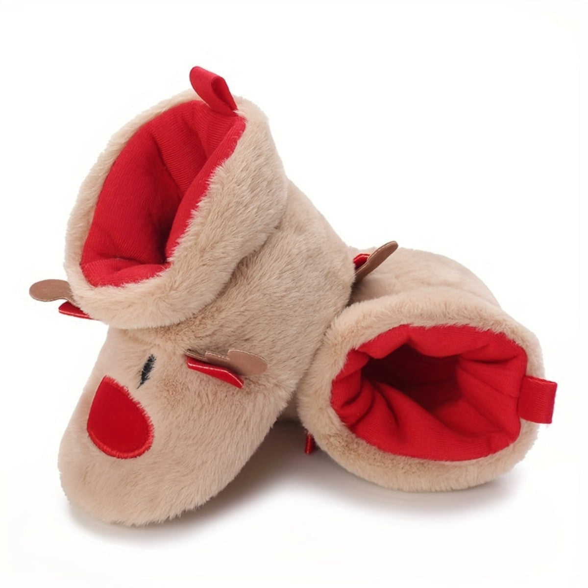 Discover the Cozy Reindeer Baby Booties for a warm and joyful winter. Perfect for first steps. Available at Toosly.