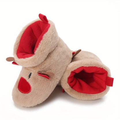 Discover the Cozy Reindeer Baby Booties for a warm and joyful winter. Perfect for first steps. Available at Toosly.