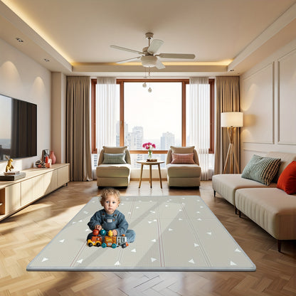 Tapete de brincar para bebês extra grande XPE, antiderrapante, com alfabeto educativo, para crianças, tapete de atividades de espuma acolchoada com bolsa portátil, dobrável para uso interior/exterior, cinza/preto/branco, material PE, ginásio e tapete de brincar para bebês