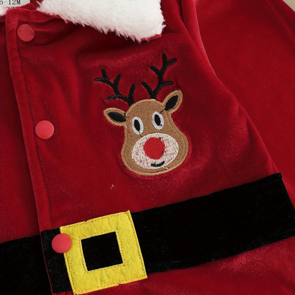 Discover the Festive Santa Outfit for kids, offering comfort, style, and easy care. Perfect for joyful holiday moments.