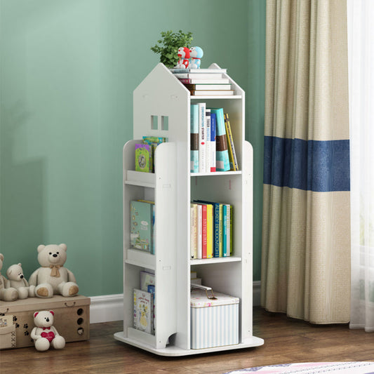 Discover the 360° Rotating Kids' Bookshelf. Perfect for organizing and adding joy to your child's room. Safe, durable, and fun!