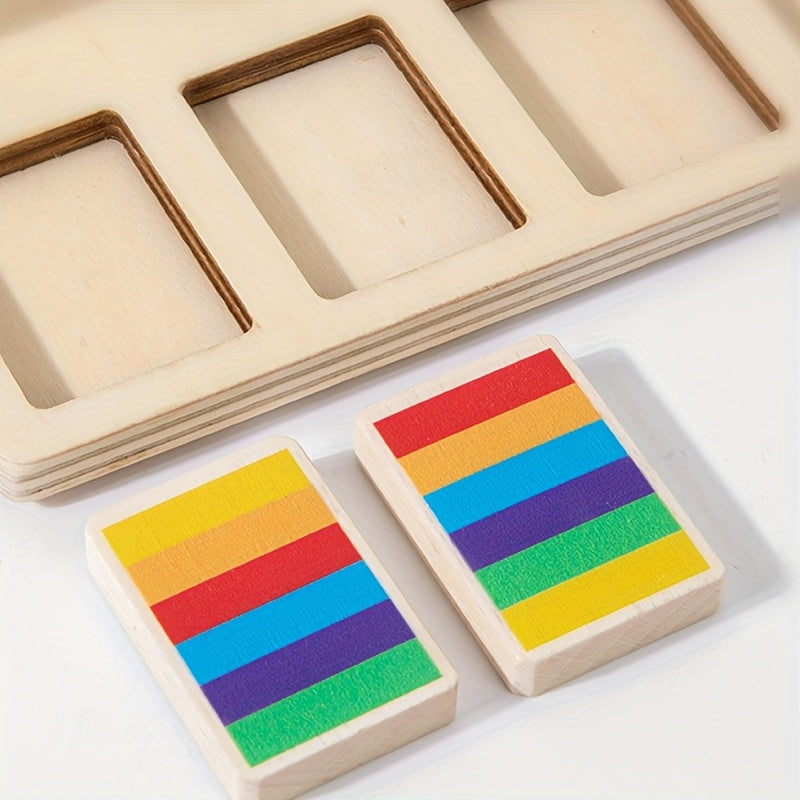 Colunas de Empilhamento para Combinação de Cores, Melhorando a Coordenação Mão-Olho e Reconhecimento de Tons. Estimula o Aprendizado das Cores e Classificação de Forma Divertida—O Presente Perfeito para Aniversários ou Feriados! Novo Brinquedo de Madeira Lançado