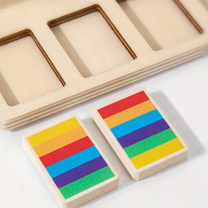 Colunas de Empilhamento para Combinação de Cores, Melhorando a Coordenação Mão-Olho e Reconhecimento de Tons. Estimula o Aprendizado das Cores e Classificação de Forma Divertida—O Presente Perfeito para Aniversários ou Feriados! Novo Brinquedo de Madeira Lançado