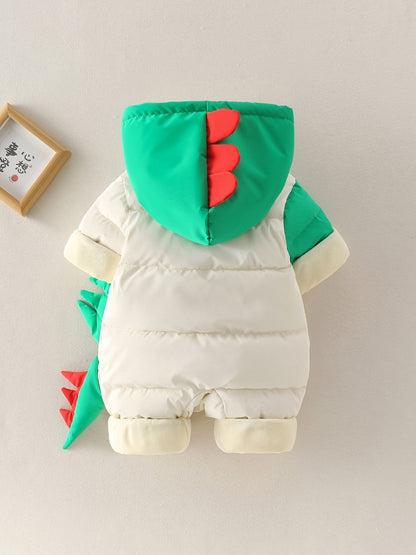 Discover warmth and fun with the Cozy Dino Baby Winter Romper. Perfect for chilly outings, designed for comfort and joy. Shop Toosly.