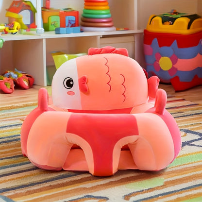 1pc Plush Baby Practice Chair with Padded Seat and Backrest - Soft Mini Learning Sofa for Independence, Balance Development, Furniture (Gray) - for Babies